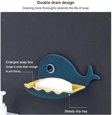 KRAZE Pack of 2 Beautiful Fish Design Double Layer Self Draining Soap Case x2.26(Multicolor)