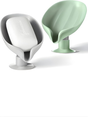 WebDealz Plastic Lotus-Leaf-Shape Self Draining Suction Cup Top Mounted Soap Dish x4.13(Random Colour)