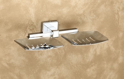 SANYAD Double Soap Stand,Soap Dish Holder,Soap case(Silver)