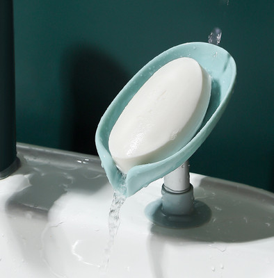 KitchenFest ® Leaf Self Draining Soap Holder with Suction Cap Rack(Multicolor)