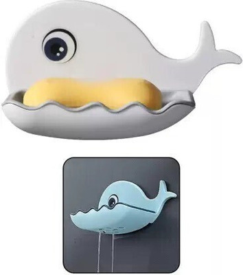 RadhaTex Fish Shape Cute Adhesive Waterproof Wall Mounted Soap Dish x2.51 H250(Random Clour)