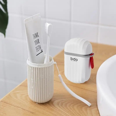 PAGACORN Travel Soap Box and Toothbrush Holder Boxes with Lid. Plastic Toothbrush Holder(White)