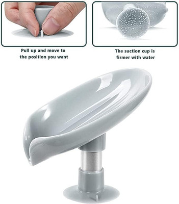 ACHRO TECH Leaf Shape Soap Box Drain Soap Holder(Sky Blue)