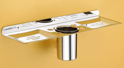 Flipkart SmartBuy 304 Stainless steel multi use 4 in1 Soap Dish with Tumbler for Bathroom(pack -1)(Silver)