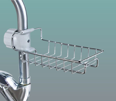 Trothara Sink Organizer for Dish Sponge along with Dish Soap(Silver)