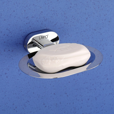 LAPO Single Soap Holder/Soap Dish for Wash Basin/Soap Stand/Bathroom Accessories((Chrome)