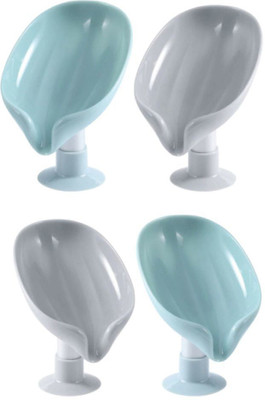 mapperz Leaf-Shape Self Draining Soap Dish Holder(Multicolor)