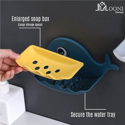 KRAZE Pack of 4 Beautiful Fish Design Double Layer Self Draining Soap Case x4.16(Multicolor)