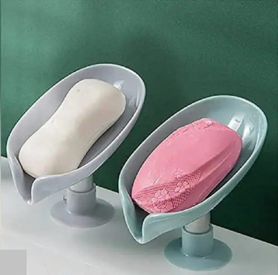 MISHKU Pack of 1 Lotus Leaf Shaped No Drill/No Screw Soap Dish X1.178(Random Colour)