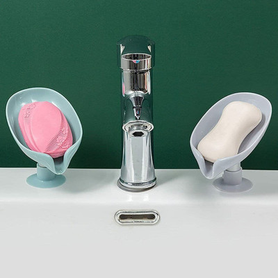 ks trade Pack of 2 Lotus Leaf Shaped Suction Cup Mounting Soap Dish X2.108(Multicolor)