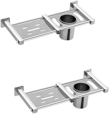 iSTAR 304 Stainless Steel Square Soap Tumbler / Soap Case with tumbler (pack of 2 )(Silver)
