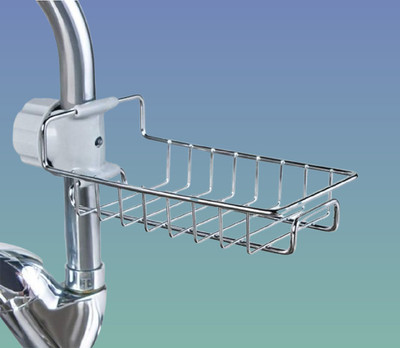 Vaynrx Cooking Alloy Faucet while Stainless Soap Basin Sponge as well as Caddy Rack(Silver)