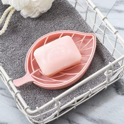 PuthaK Pack of 3 Leaf Shape Double Layer Self Draining Bar Soap Holder x3.34(Multicolor)