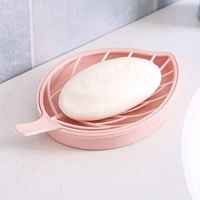 Corevalue Pack of 3Beautiful Leak Proof Leaf Shape Double Layer Soap Casex3.20(Multicolor)