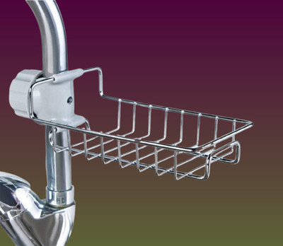 Vaayxe Kitchen Soap Caddy Sponge Steel Sink Metal while Spout as well as Holder(Silver)