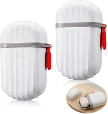 Xpandio Travel Soap Case, Leakproof Soap Container with Lid, Portable Bar Soap Holder(WHITE 2 PC)