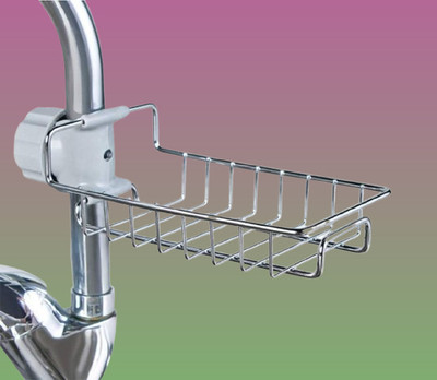 Hecduq Sink Caddy designed for Cleaning Sponge along with Soap Holder(Silver)