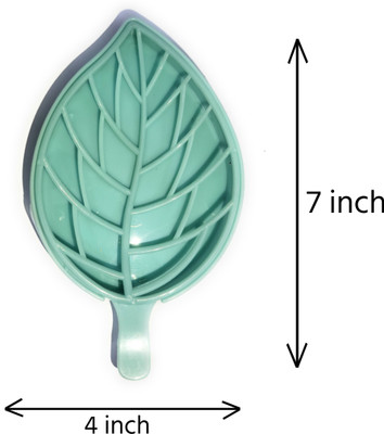 Bathwell Pack of 1 Leaf Shape Double Layer Self Draining Bar Soap Holder x1.24(Multicolor)