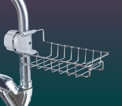 Rudor Kitchen Soap as well as Washbasin Faucet Sponge Caddy Metal and Stainless Holder(Silver)