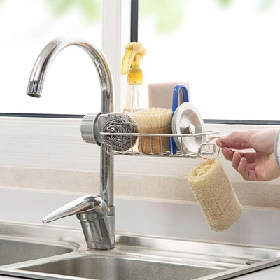Avaiya Stainless Steel Adjustable Sink Tap Stand Dish Heavy Duty Hanging Drain Rack(steel)