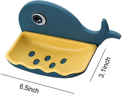 ks trade Pack of 1 Attractive Dolphin Shape Double Layer Self Adhesive Soap Casex1.95(Multicolor)