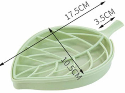 ks trade Pack of 3 Leaf Shape Double Layer Self Draining Bar Soap Holder x3.55(Multicolor)