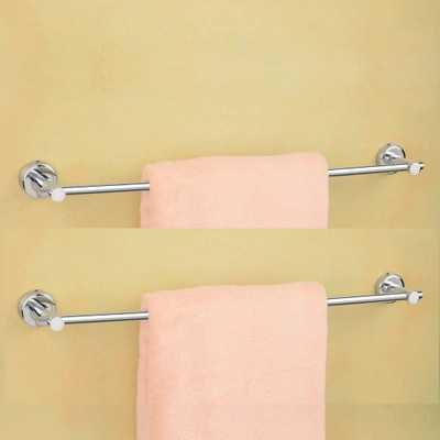 GLOXY Heavy Round Towel Holder/Towel Stand for Bathroom And Kitchen - Set of 2(Silver)