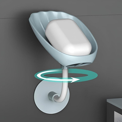 Anudap Self Draining Bathroom Bar Soap Holder with Tray (Pack of 1)(Light Blue)