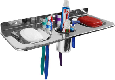 Kopter 9 in 1 Stainless steel Soap Dish Holder/ stand(Silver)