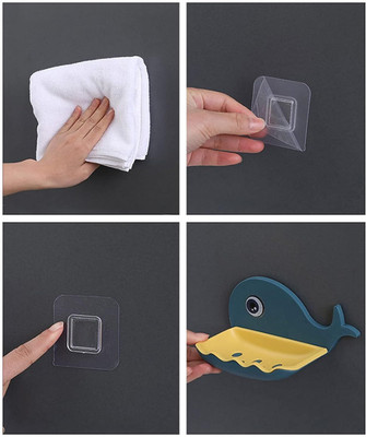 Corevalue Pack of 1 Cute Dolphin Shaped Self Adhesive Wall Mounted Soap Case x1.88(Multicolor)