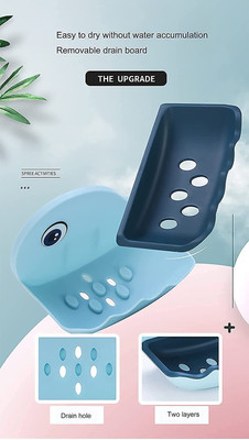 Shreejee Pack of 1 Cute Dolphin Design Double Layer Self Adhesive Soap Case X1.53(Multicolor)