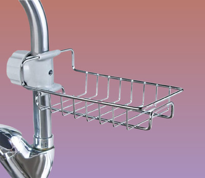 Xavmeris Sink Organizer to hold Cleaning Sponge while Soap(Silver)