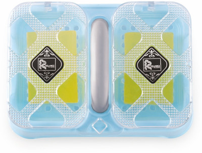 KORBOX 2 in 1 Plastic Soap Case Holder with Lid Clear Soap Container Box Home Shower(Blue)