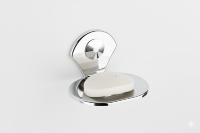 SHIVAYECOMM Stainless Steel Soap Dish (Chrome Finish)(SILVER CHROME FINISH)