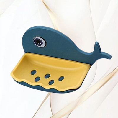 Sejal BathHaven Duo Beautiful Fish Shape Sop Dish Case Holder Bathroom Accessory((PACK OF 2)Multicolor)