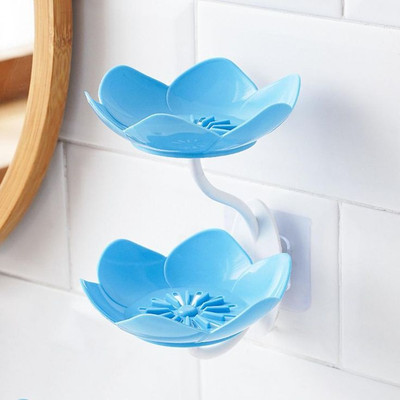 GAUZYHOUSE Flower Shaped Soap Tray Removable Soap Dish Non- Slip Storage Soap holder(Multicolor)