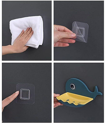 Corevalue Pack of 1 Beautiful Fish Design Double Layer Self Draining Soap Case x1.10(Multicolor)