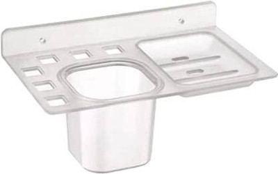 Xellephian 3 IN 1 ABS Plastic Soap Dish - Toothbrush/Toothpaste Holder with Soap case(Clear)