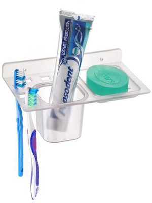 FORSQUARE HARDWARE PRODUCTS 2 in 1 Multipurpose Soap Dish of ABS Plastic Unbreakable(clear)