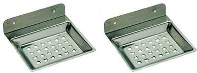 AGMECO SS Soap Dish Square Size(pack of 2)(Silver)
