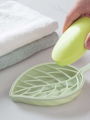 KRAZE Pack of 2Multifunctional Household Leaf Shape Double Layer Soap Boxx2.21(Random Colour)