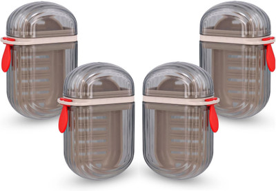 Ethnic Forest Leakproof Soap Box Case with Lid Draining Soap Bar Holder Dish Container(Clear - 4 Pcs)