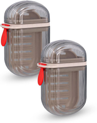 Velmora Travel Soap Case Box with Lid – Leakproof Transparent Soap Box - Pack of 2(Grey)