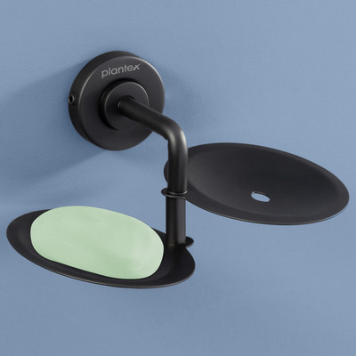 Plantex Stainless Steel 304 Grade Double Soap Holder for Bathroom/Soap Dish Stand(Daizy)(Black)