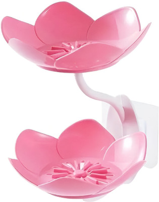 GAUZYHOUSE No Drill Wall Mounted Dabble Layer Flower Self Draining Soap Dish Holders(Multicolor)