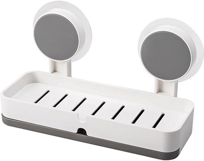 DEVAM ENTERPRISE Self Adhesive Wall Mounted Double Soap Holder(White)