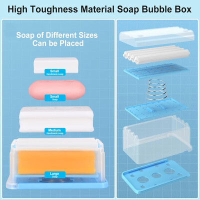SellVera Laundry Rolling Soap Box Portable Soap Bar Box Dispenser with Roller 500 ml Soap Dispenser(Multicolor)