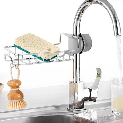 LAHIMO Stainless Steel Adjusting Multifunctional Over Kitchen Sink Caddy Clamp(Silver)