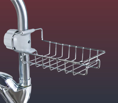Hjyaqu Sink Caddy designed for Dish Sponge along with Soap Bar(Silver)