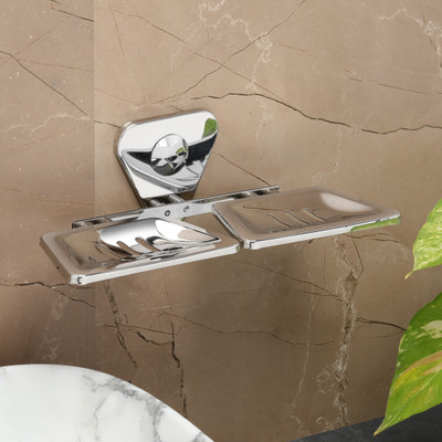 FORTUNE Double Soap Dish Of Stainless Steel(Silver)